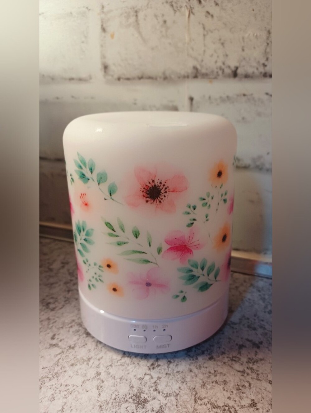 Floral Mini Ultrasonic Aroma Diffuser pink Zebra Warms oil